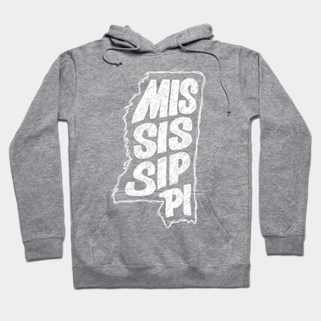 Mississippi (White Graphic) Hoodie by thefunkysoul